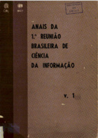 Anais da 1ª reunião brasileira de ciência da informação. volume 1